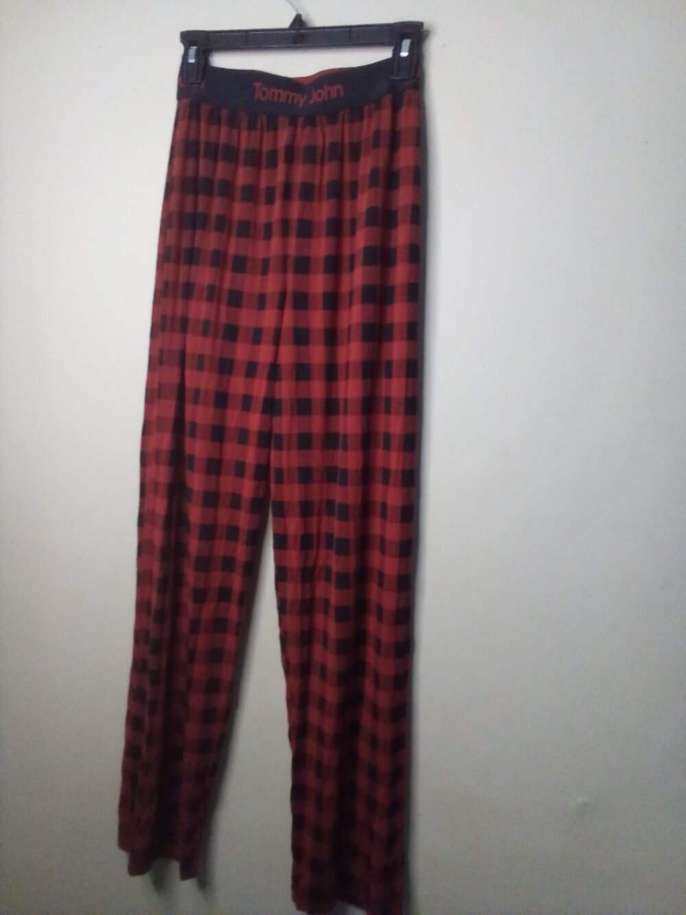 Tommy John Pajama Lounge Pants Men S Plaid Red Black